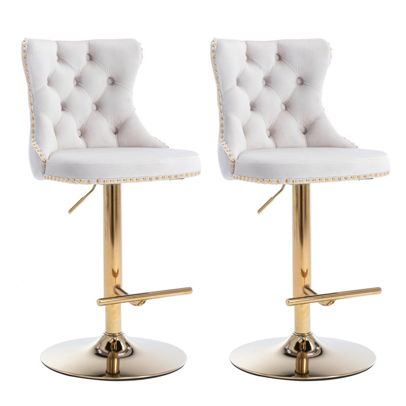 Tabouret à hauteur réglable Javarius, Beige