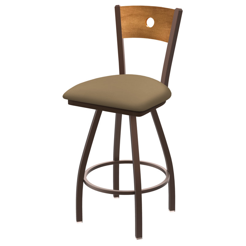 Tabouret pivotant Voltaire, Érable moyen, Bronze, Siège Canter Sand / finition érable moyen