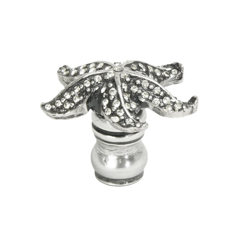 Coastal Living starfish small knob made with swarovski crystals in finish Chalice