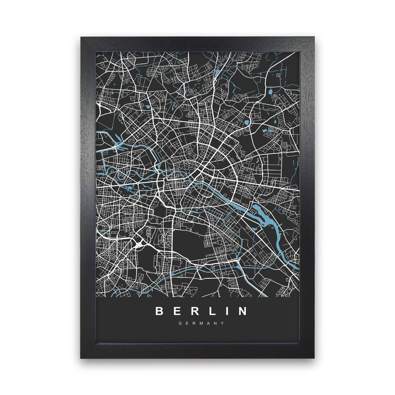Berlin - Print, Black Paper, 63cm H x 46cm W x 3cm D