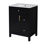 Meuble-lavabo de salle de bain avec lavabo en céramique, 1 porte à fermeture douce, 2 tiroirs à fermeture douce, 24 pouces