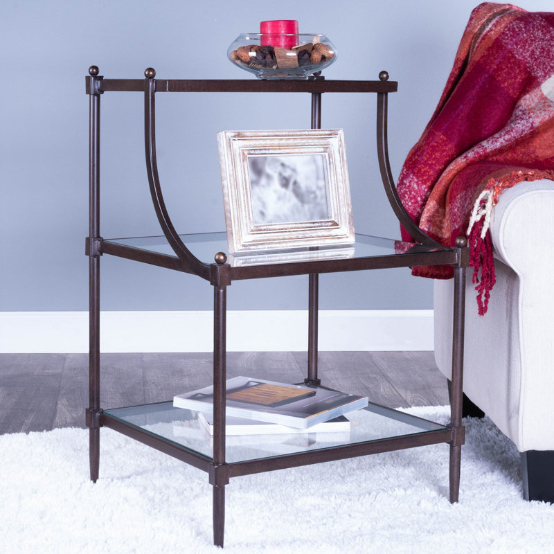 Peninsula Metal & Glass Side Table, Butler Hallmark