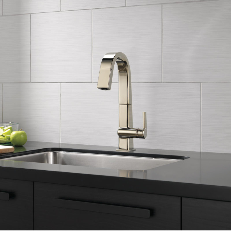 Robinet de bar escamotable pivotant, Nickel poli