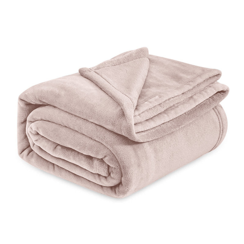 Luxury Mink Fleece Blanket - Ultra Soft, Warm & Lightweight Throw, 230cm W x 270cm L, Pink
