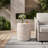 Outdoor/Indoor Lightweight Concrete Side Table, Elegant Travertine Finish for Versatile Use and Durability