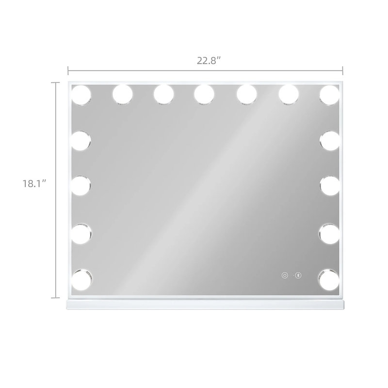 Miroir de salle de bain avec lumières et haut-parleur Bluetooth 22,8 "X 18.1"