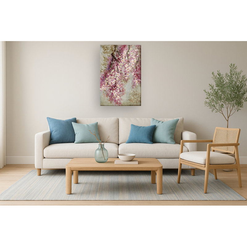 Whispering Cherry Blossom Cascade Canvas Wall Art - 32" x 48"