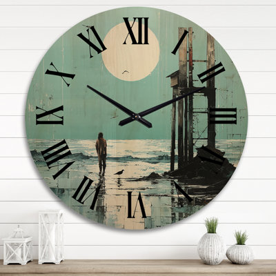 Horloge murale en bois massif Sliger