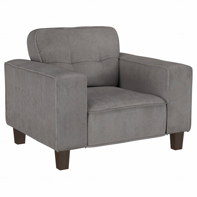 Fauteuil d'appoint capitonné en tissu, Gris