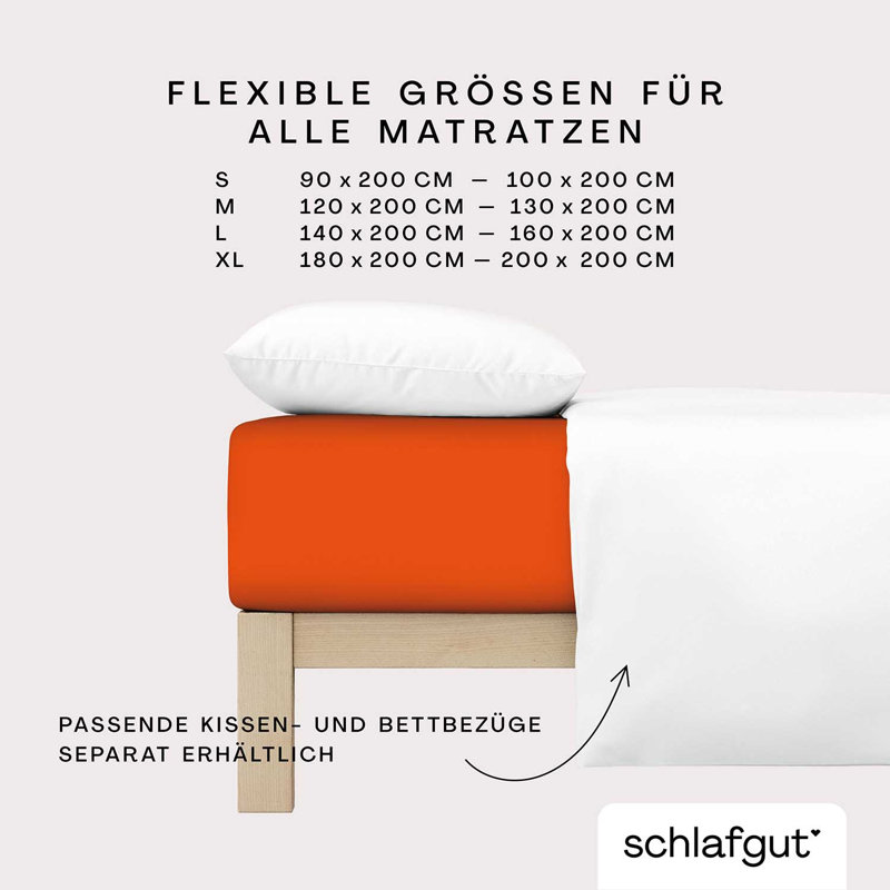 26 100% Cotton Jersey Knit Fitted Sheet, Red Mid, L 140 x 200cm - 160 x 200cm
