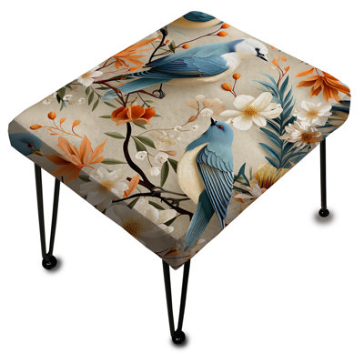 Birds On Branch Collage - Repose-pieds rectangulaire floral