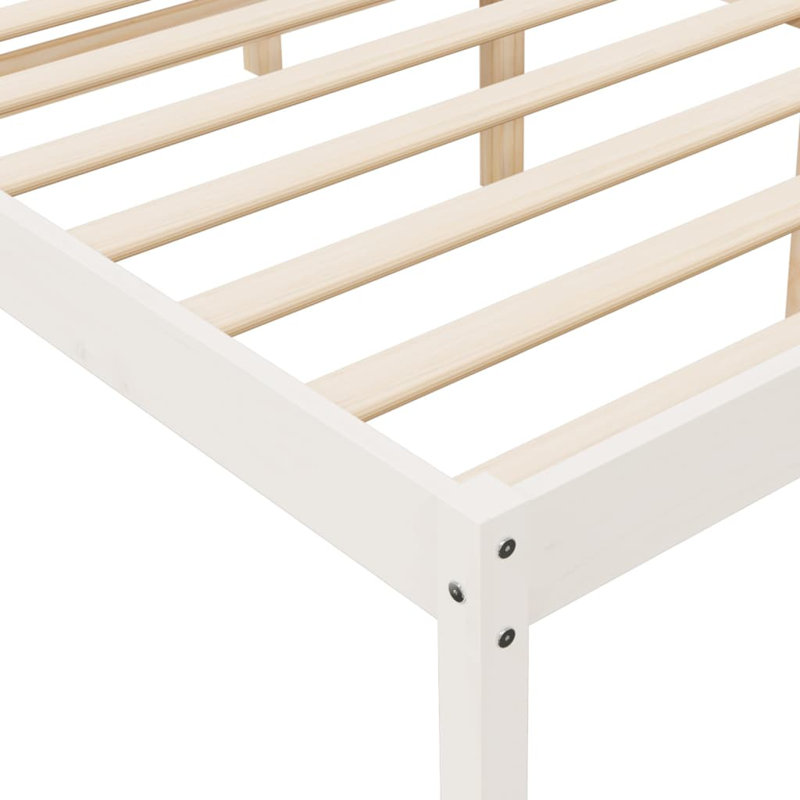 Bed Frame Solid Wood, Light Brown, 125.5 x 195.5 cm