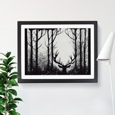 Stag Deer Forest Abstract - Single Picture Frame Print