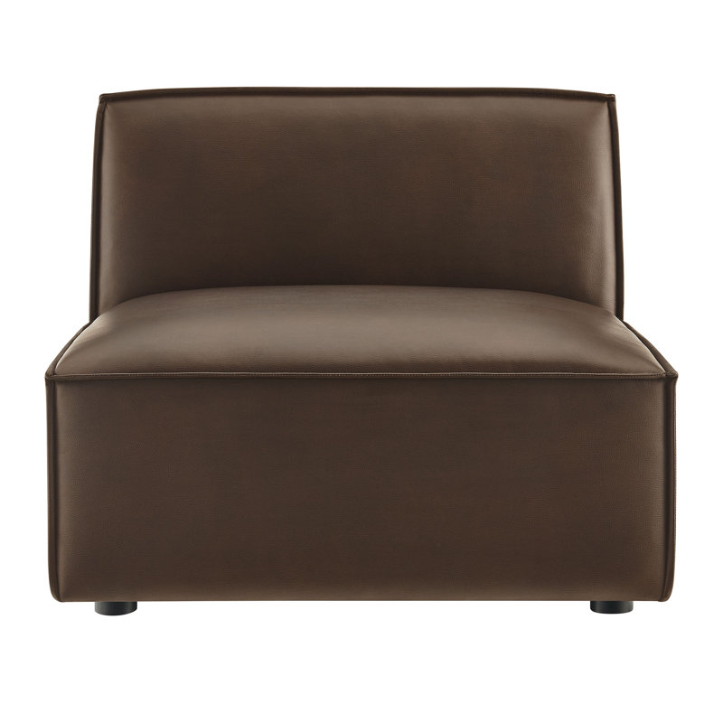 Restore Vegan Leather Armless Modular Chair In Espresso, Espresso