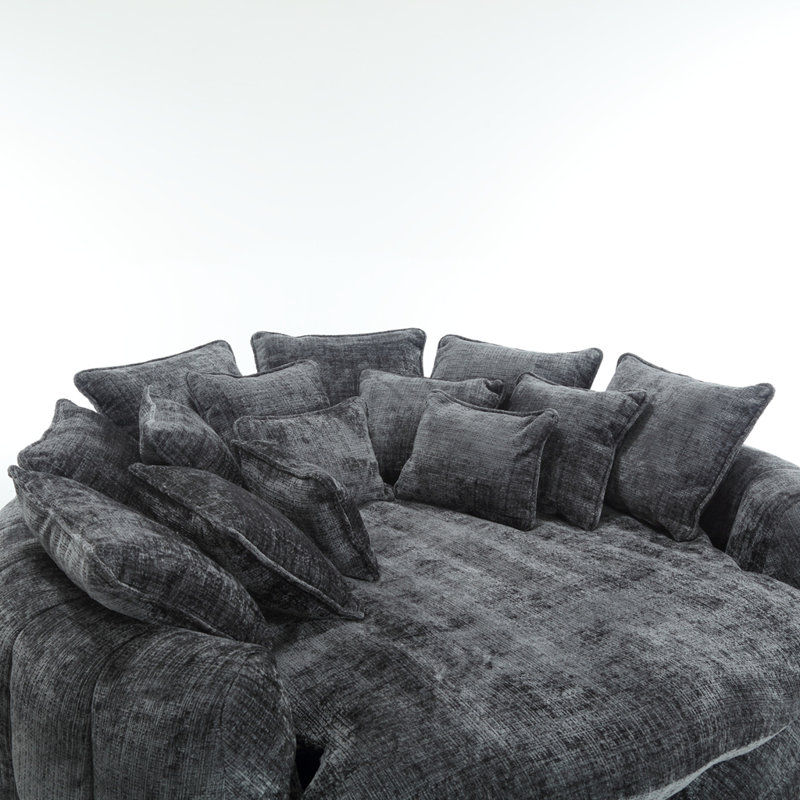 Modern oversized sofa bed with armrests, Grey