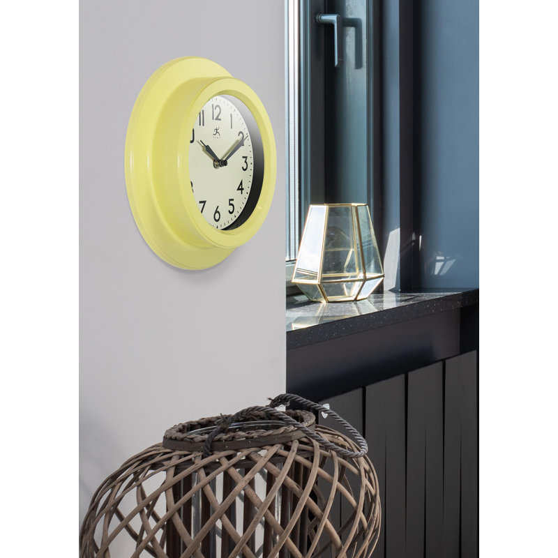 Retro Escape 9.75" Wall Clock, Yellow