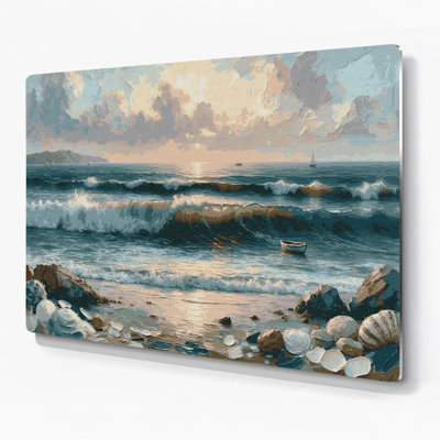 Coastal Coastal Retreat Gray Metal Wall Art