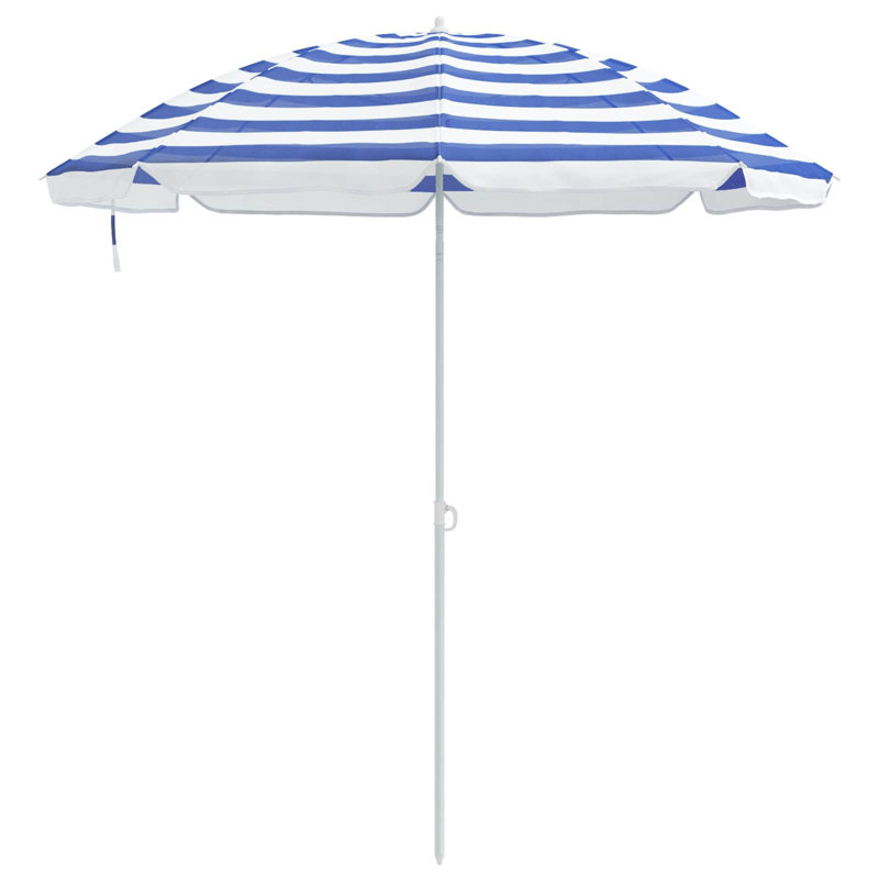Parasol, 206cm W x 206cm D, Blue/White Striped