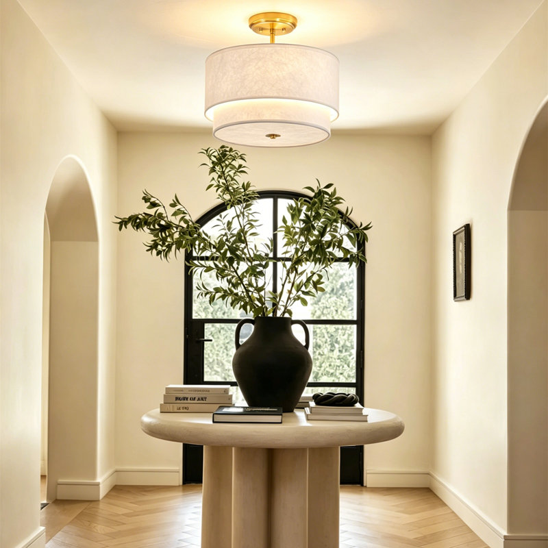 Breanna 3-Light Drum Flush Mount Ceiling Light