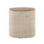 Repose-pieds de rangement en bois en laine tissée à la main beige et bois de manguier