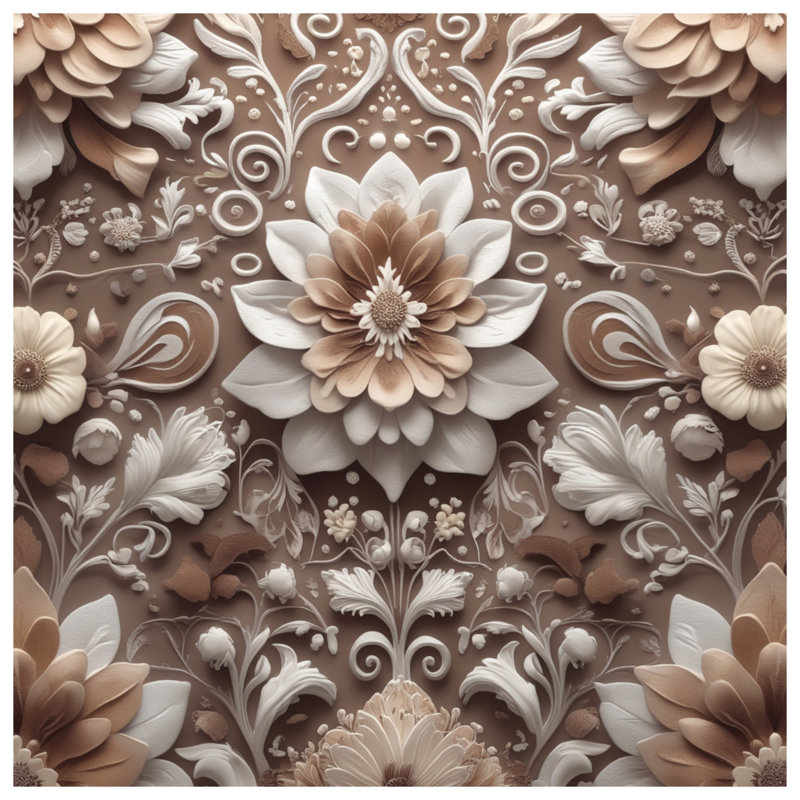 Édredon à motif floral complexe, Simple extra long
