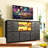 Dresser For Bedroom With Power Outlets And Led Lights, 12 Drawers Tv Stand Dressers With 2 Tire Shelves-834177325