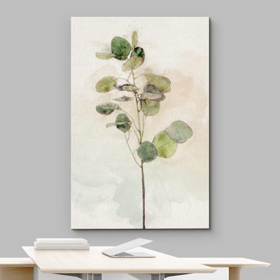 «Minimal Botanical Pastel Watercolor Light and Dark Plant Floral Botanical Modern Art», reproduction d'art sur toile