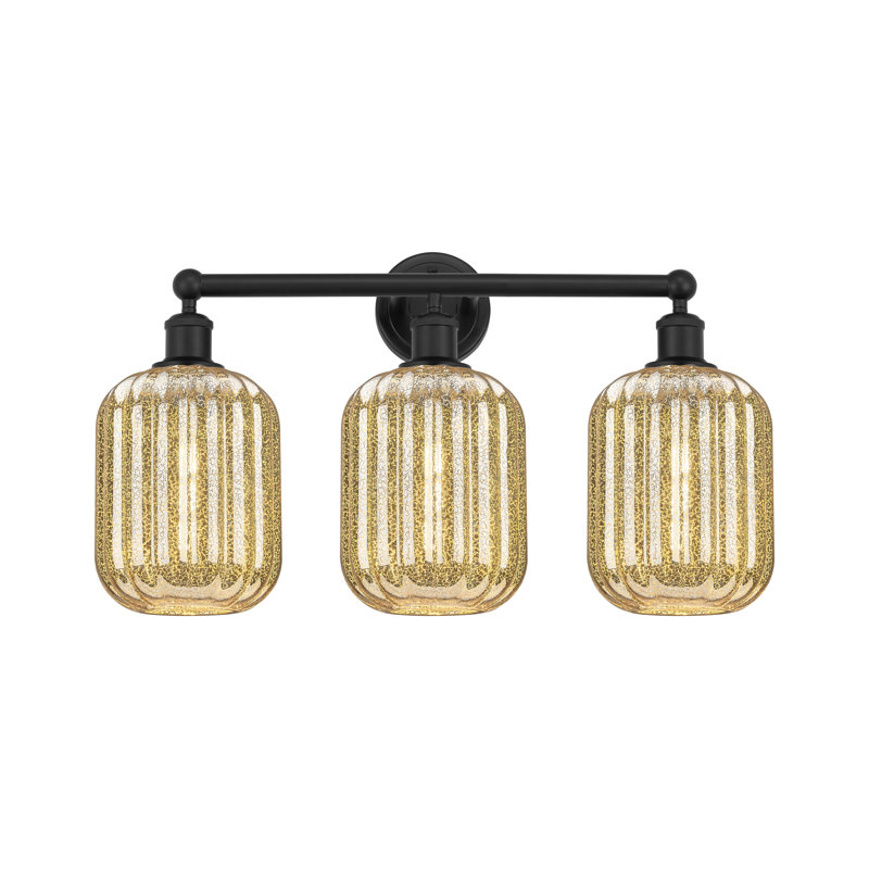 Cylindre Preston - 3 lumières - Abat-jour cylindrique Preston - Éclairage pour meuble-lavabo, Gold / Oil Rubbed Bronze