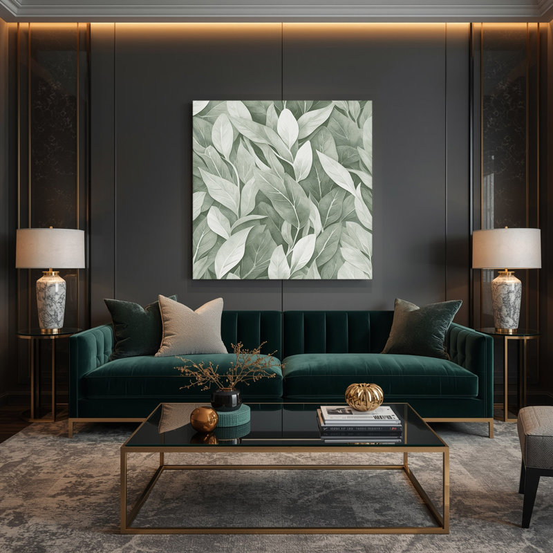 "Watercolor Botanical 63", art mural sur toile brune