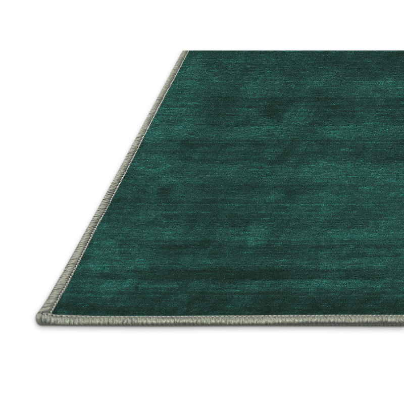 Tapis tissé à la machine en polyester / chenille de couleur unie Jaquarion, Rectangle 8 pi x 10 pi