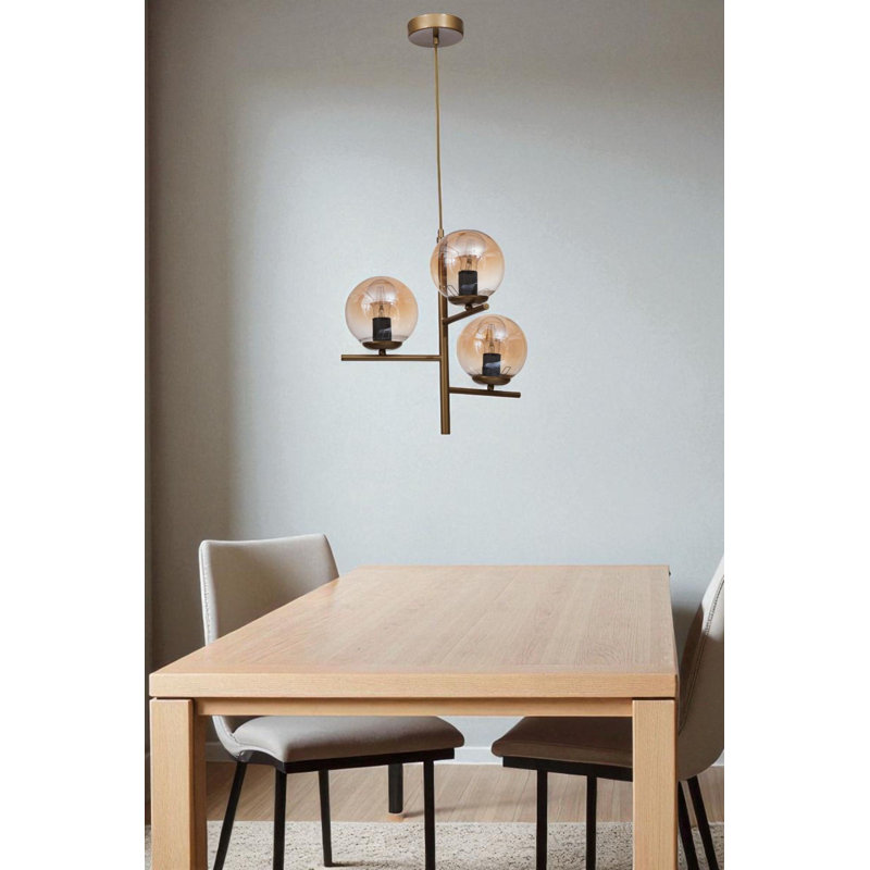 Lustre, Miel / or, 3 niveaux, Trois lumières