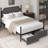 Artevious Upholstered Metal Canopy Storage Bed-234378577-234378578