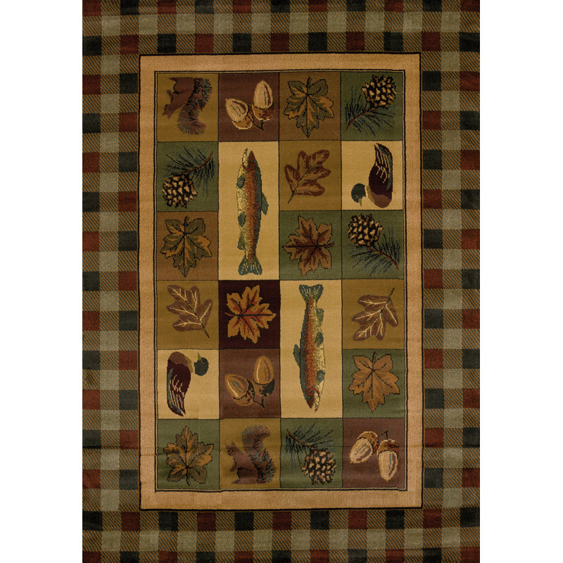 Tapis brun de style sud-ouest Woodacre, Rectangulaire 3 pi 11 po x 5 pi 3 po