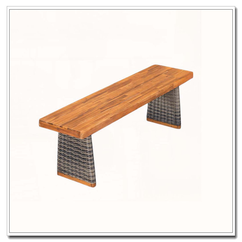 Banc de patio en bois, Gris, teck