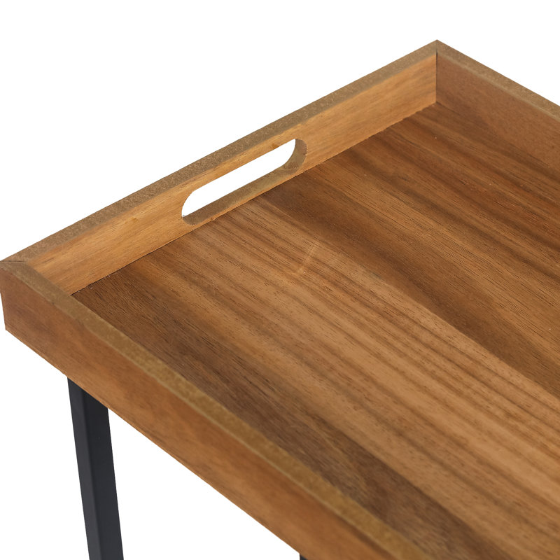 Table de bout Sigrund, Bois brun foncé