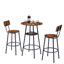 Tabouret de bar rond avec tablettes, tabouret avec dossier