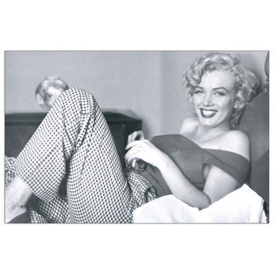 Marilyn Monroe Bed Photographic Print Plaque