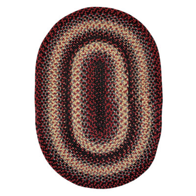  Braided Rug Washable Indoor/Outdoor Gray/Cream/Black/Red Rug