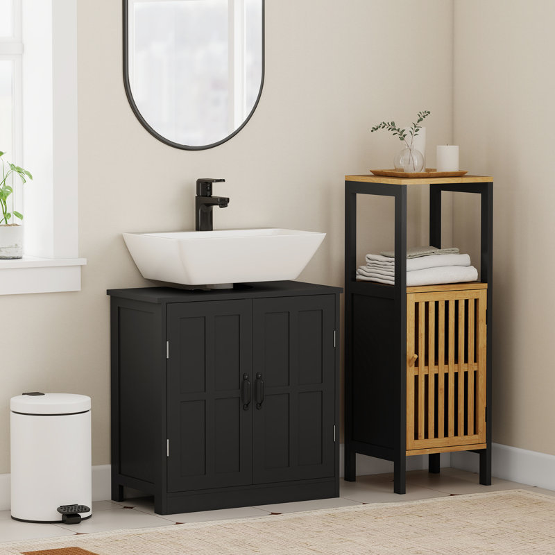Meuble-lavabo de salle de bain, meuble-lavabo piédestal avec tablette