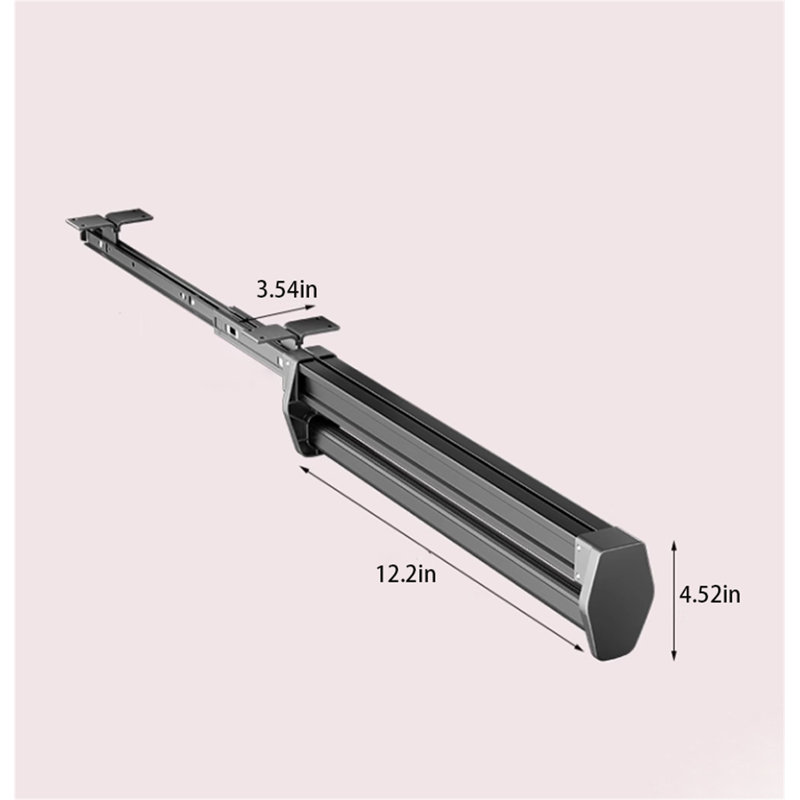 Porte-pantalons rétractable avec rail coulissant, H 4,52 po x l 2,75 po x P 12,2 po