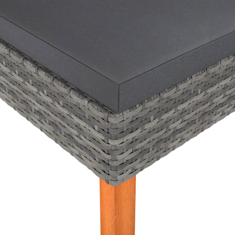 Outdoor Ottoman with Cushion, Gray, Gray