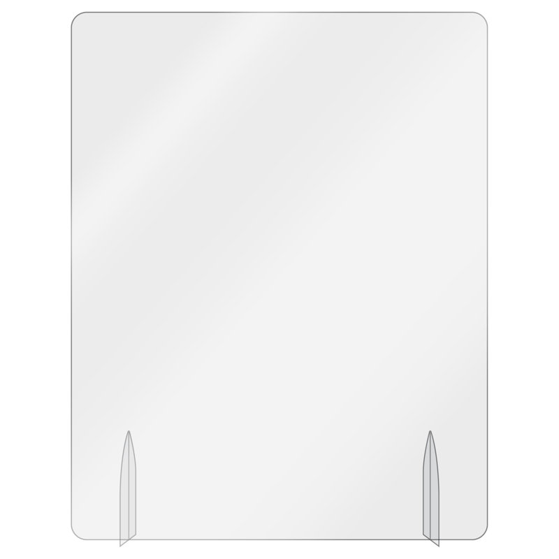 Polycarbonate 1 Panel Sneeze Guard with Pass Through Window, 18" H x 24" W x 2" D