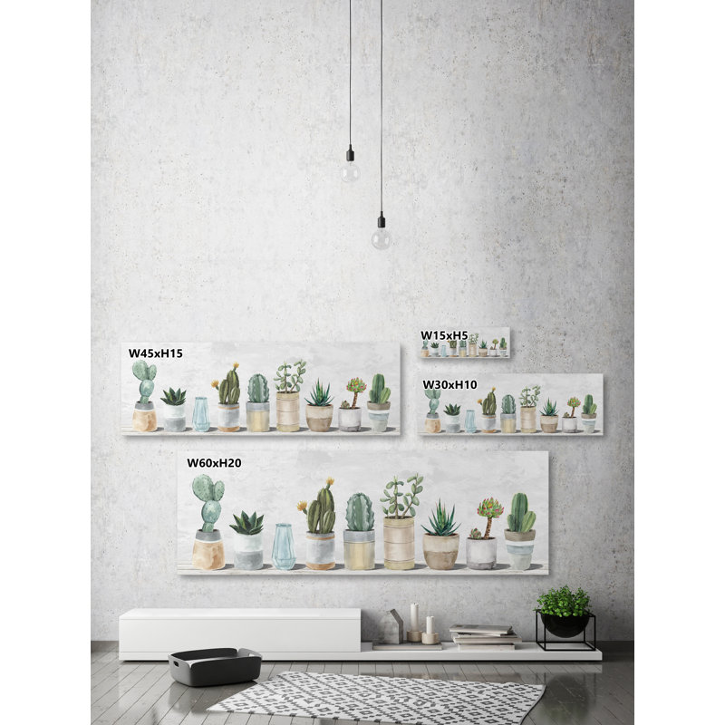 Reproduction d'art sur toile tendue, Just Just Succulent, H 15 po x l 45 po x P 1,5 po