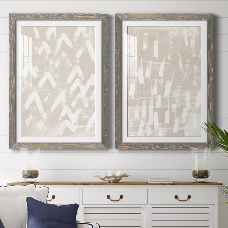 Earth Gravure III - ensemble de 2 peintures encadrées, Encadré gris, H 31,5 po x l 23,5 po x P 1 po