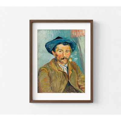 Le fumoir par Vincent Van Gogh, impression de chapeau bleu, impression de Portrait de Van Gogh, art de visage masculin, reproduction de peinture à l'huile antique, cadeau d'art de fumeur