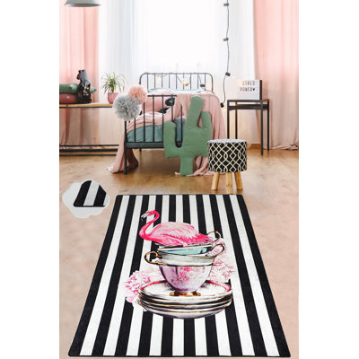 Tapis de couloir durable (2,6 x 6,6 pi) | 100% polyester, hauteur des poils: 0,2 po, épaisseur totale: 0,4 po | Antibactérien, antidérapant, dessous lavable à la machine | Idéal pour les vestibules, design élégant et fonctionnel