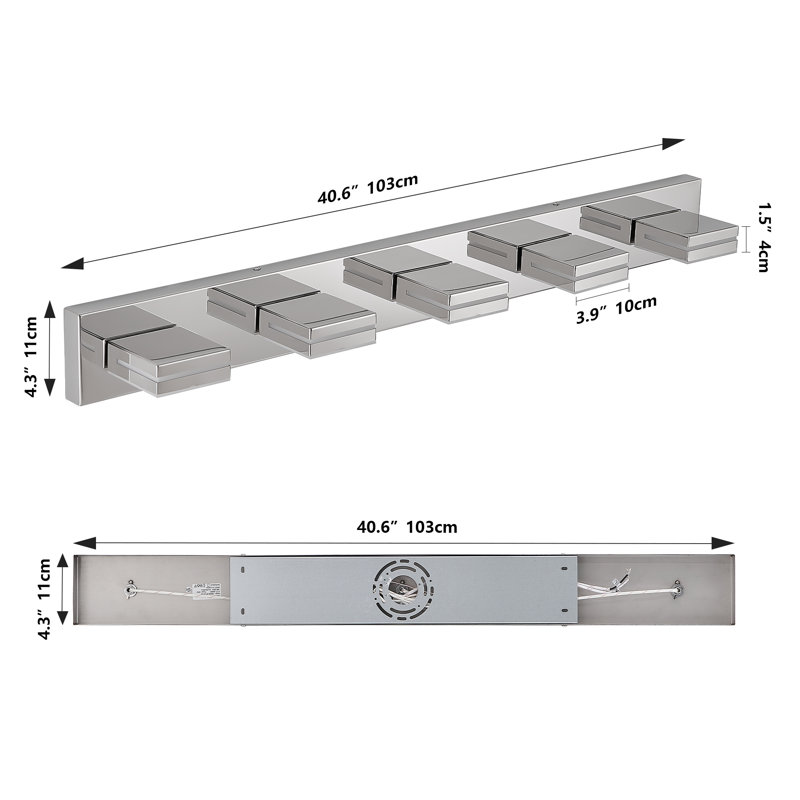 Dimmable LED Vanity Light Fixture 5500K, 5 Lights, Chrome