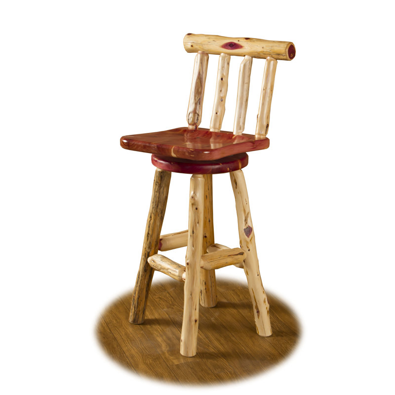 Retta Swivel Solid Wood Counter Stool, Bar Stool (30" Seat Height)