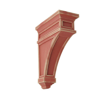 4 1/2"W x 10"D x 13 3/4"H Arlington Wood Vintage Decor Corbel, Salvage Red