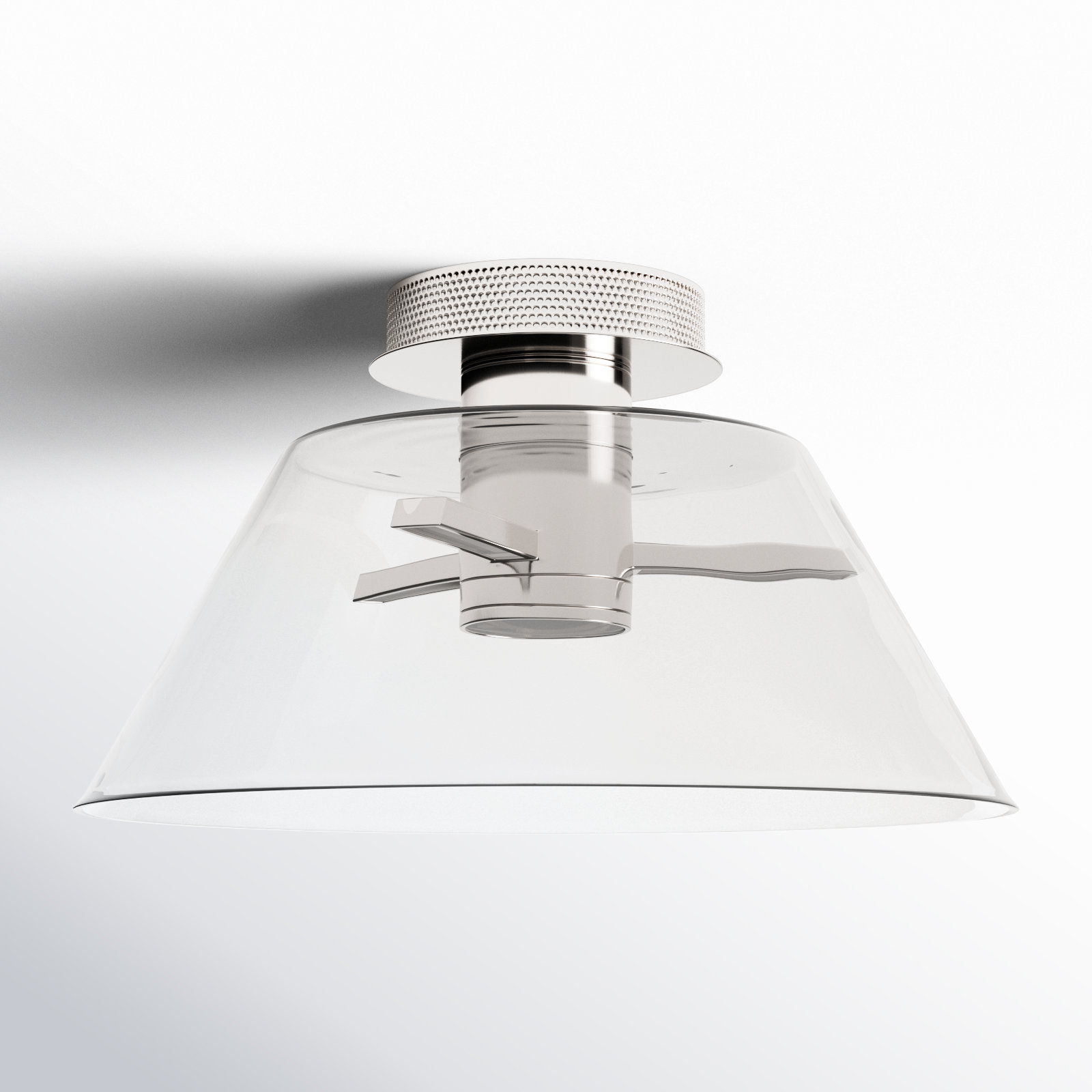 Hales 17" Single Light Semi Flush Mount, Polished Nickel